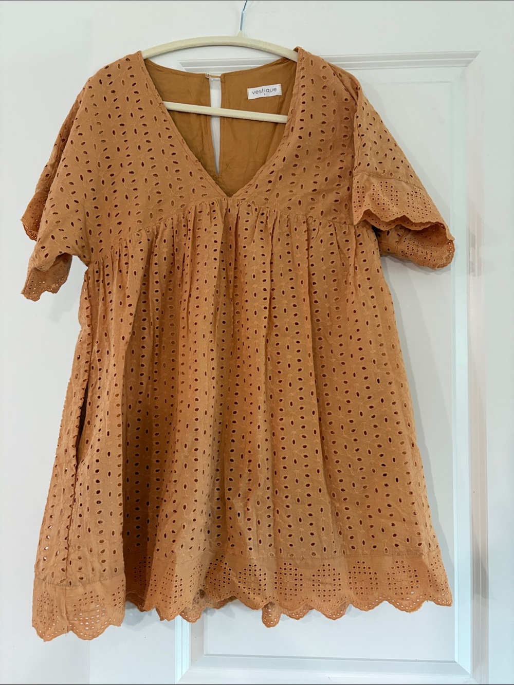 vestique Eyelet Babydoll romper - Rust Orange